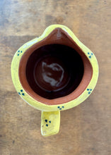 Load image into Gallery viewer, Yellow studio pottery jug with windmill and bees