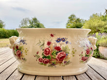 Load image into Gallery viewer, Large Victorian foot bath or planter in rose basket style