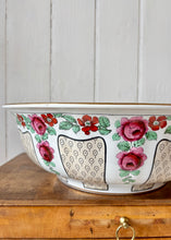 Load image into Gallery viewer, Large antique washstand bowl - with rose decoration