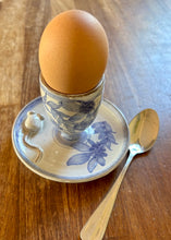 Load image into Gallery viewer, A studio pottery egg cup with integral saucer and mouse!