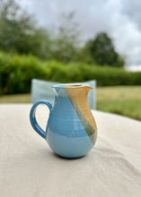 Load image into Gallery viewer, Barbados blue and neutral studio pottery jug