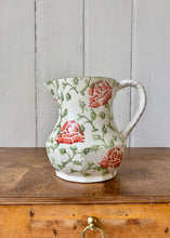 Load image into Gallery viewer, A Clay Craft spongeware jug with pink roses