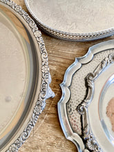 Load image into Gallery viewer, Circular engraved drinks tray with three ball and claw legs