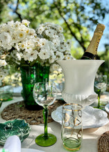 Load image into Gallery viewer, Large green, hand blown glass vase