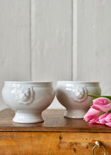 Load image into Gallery viewer, A pair of vintage French lion's head soup bowls