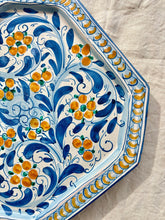 Load image into Gallery viewer, Octagonal Italian wall plate with floral design