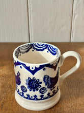 Load image into Gallery viewer, Vintage Emma Bridgewater blue and white chicken mugs