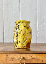 Load image into Gallery viewer, Yellow studio pottery jug with windmill and bees