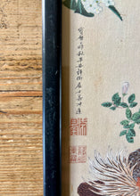 Load image into Gallery viewer, Japanese framed print - detail of renowned painting Rooster and Hen with Hydrangeas - Ito Jakuchu