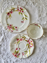 Load image into Gallery viewer, Antique hand painted porcelain floral trio