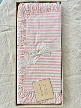 Load image into Gallery viewer, A box-fresh set of Duro pink and white candy striped sheets and pillow cases