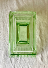 Load image into Gallery viewer, Green press glass Art Deco vase