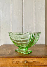 Load image into Gallery viewer, Green press glass Art Deco vase