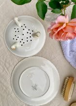 Load image into Gallery viewer, Antique lilac decorated drainer dish and matching plate