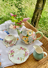 Load image into Gallery viewer, Antique hand painted floral trio in bone china