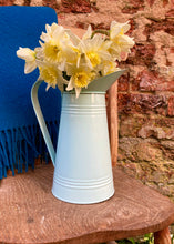 Load image into Gallery viewer, Vintage French-style pastel blue metal pitcher