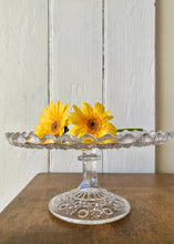 Load image into Gallery viewer, Pressed glass cake stand