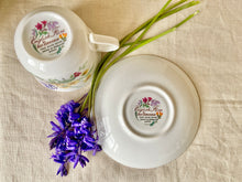 Load image into Gallery viewer, English Flora bone china breakfast cup and saucer