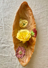 Load image into Gallery viewer, Majolica dish with chrysanthemums and dahlias