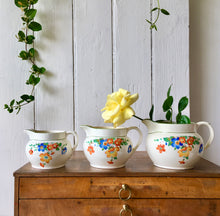 Load image into Gallery viewer, A trio of graduated floral jugs by C.W.S.