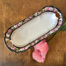 Load image into Gallery viewer, Floral edge elongated dish with cut out handle detail