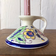 Load image into Gallery viewer, A pretty floral Solian Ware ceramic candle holder