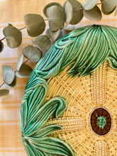 Load image into Gallery viewer, English Majolica corn and faux wicker bread platter