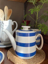 Load image into Gallery viewer, Chef Cordon Bleu Ironstone blue and white stripe tea or coffee pot