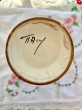 Load image into Gallery viewer, Italian Sgraffito vase with bird and flowers
