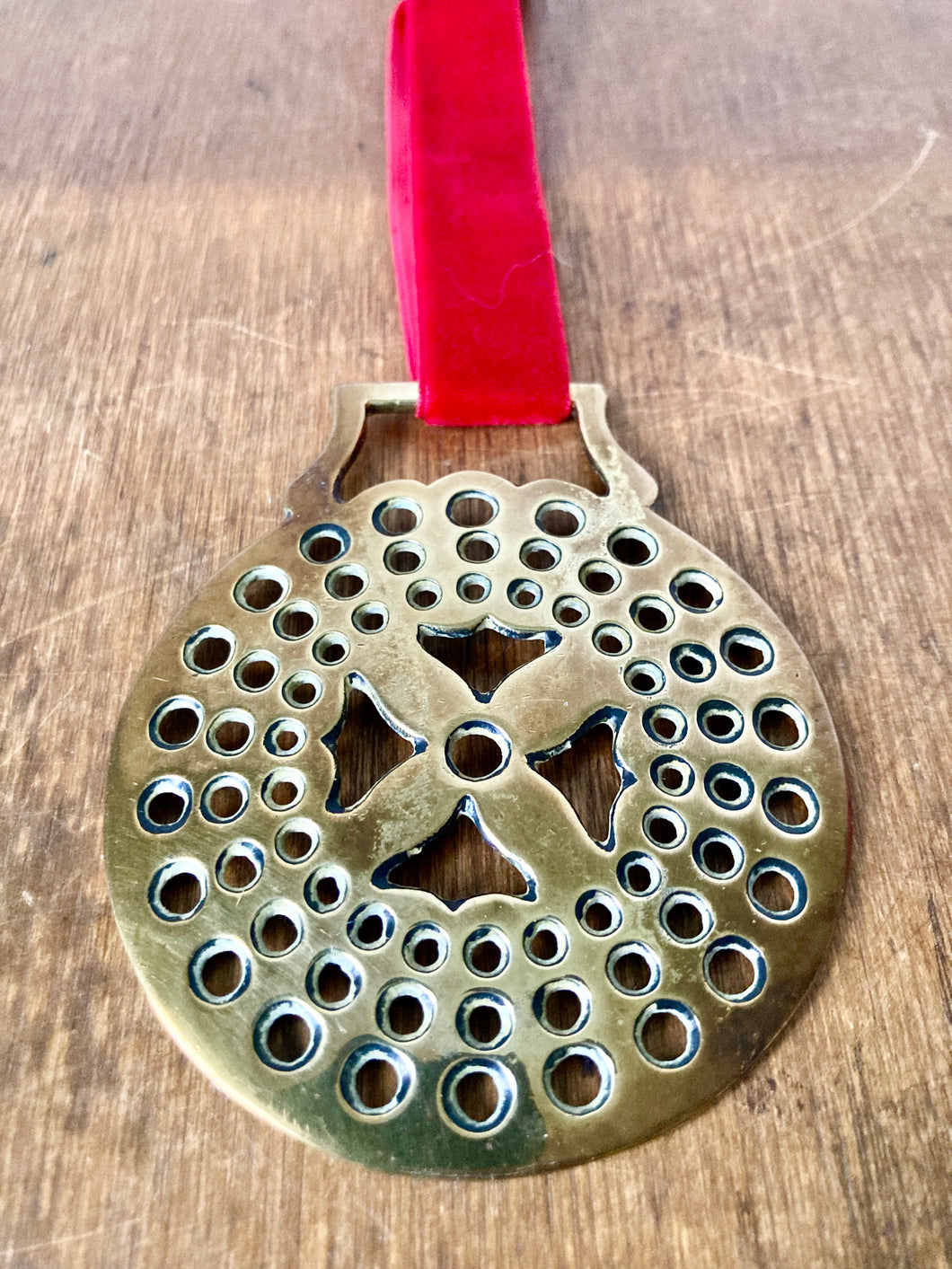 Multi-punched cross brass decoration