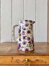 Load image into Gallery viewer, Floral jug with purple pansies
