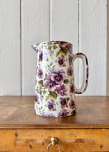 Load image into Gallery viewer, Floral jug with purple pansies
