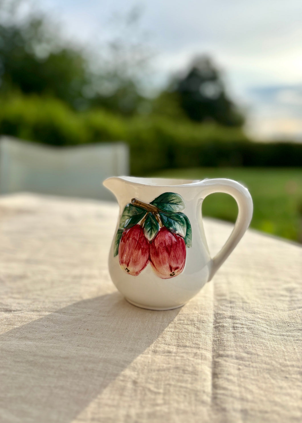 Italian majolica apple jug