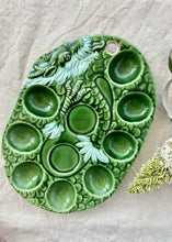 Load image into Gallery viewer, Vintage green dragon egg tray / canapés dish
