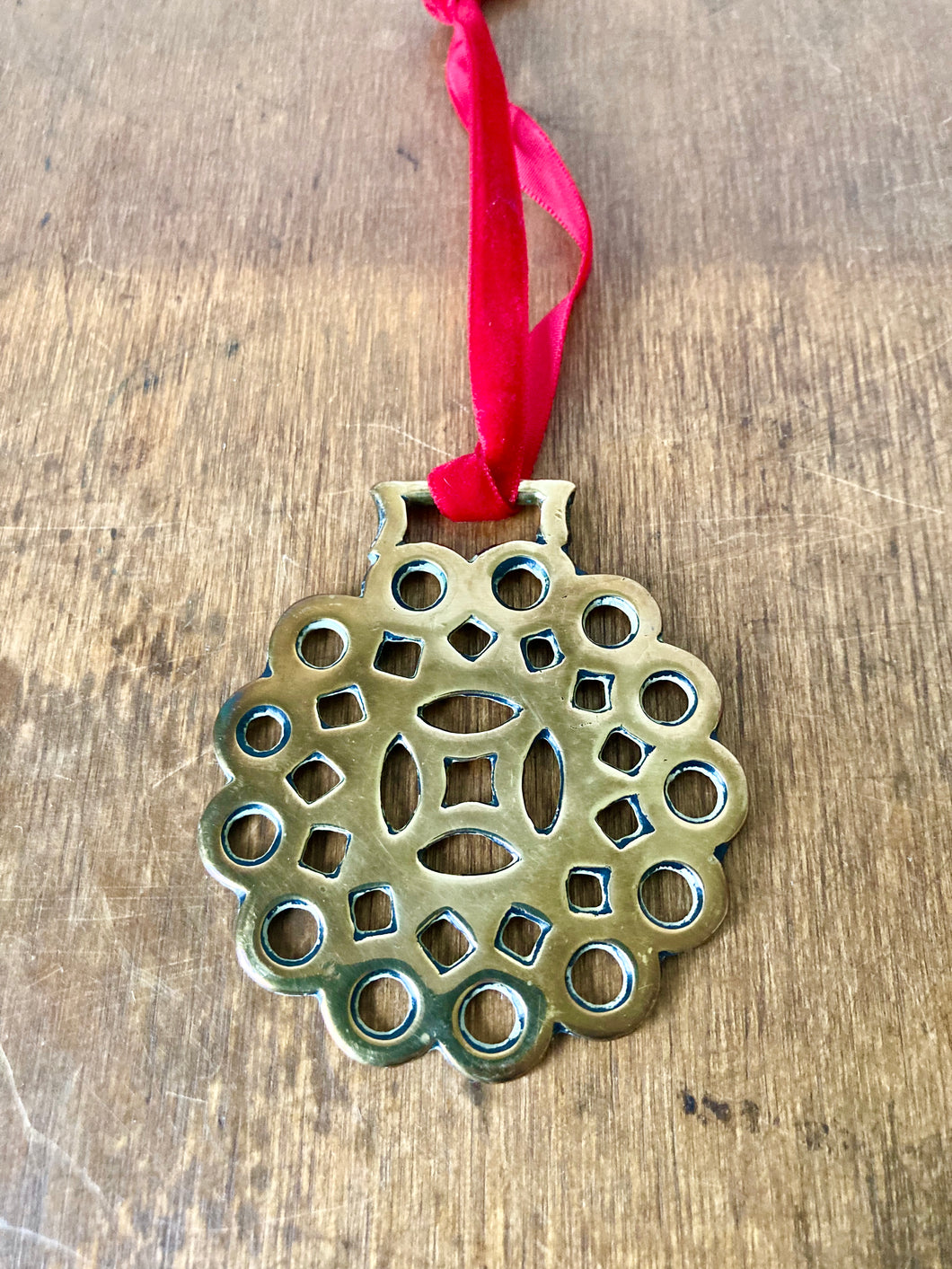 Multi-punched cut-out flower brass decoration