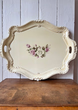 Load image into Gallery viewer, Large Italian tray with rose detailing

