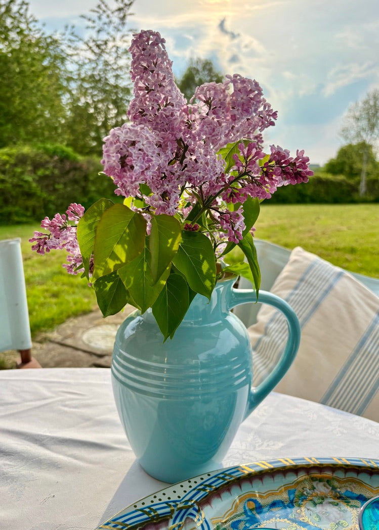 French Le Creuset jug in duck egg blue