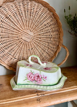 Load image into Gallery viewer, Large floral green and pink cheese cloche
