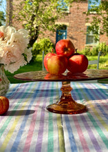 Load image into Gallery viewer, Large coral coloured glass cake stand
