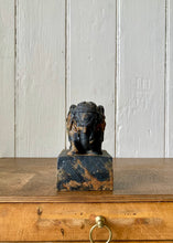 Load image into Gallery viewer, A cast metal elephant on rustic plinth
