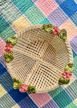 Load image into Gallery viewer, Woven Italian Basket Capodimonte with floral decoration
