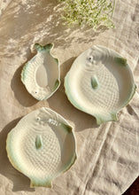 Load image into Gallery viewer, A set of 6 white and eau de nil fish plates by Shorter &amp; Son
