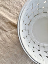 Load image into Gallery viewer, White woven ceramic faux basket/bowl
