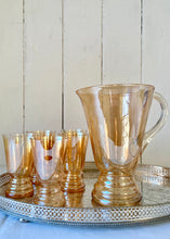 Load image into Gallery viewer, Art Deco hand blown lustre jug and set of glasses
