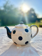 Load image into Gallery viewer, Whittard of Chelsea black on white polka dot teapot
