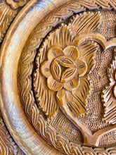 Load image into Gallery viewer, Hand turned and carved wooden decorative plate

