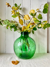 Load image into Gallery viewer, Large French Viresa green glass globe vase
