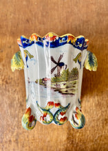 Load image into Gallery viewer, Antique French faience vase with windmill decoration
