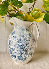 Load image into Gallery viewer, Blue and white extra large jug with botanical design
