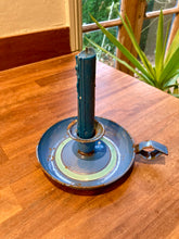 Load image into Gallery viewer, Blue vintage candle holder with turquoise detailing
